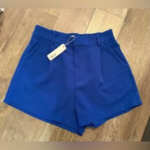 Glam Royal Blue High Waisted Women's Shorts